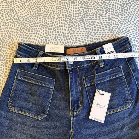 Judy Blue | High Rise Palazzo Wide Leg Jeans, Dark Indigo - Picture 7 of 11